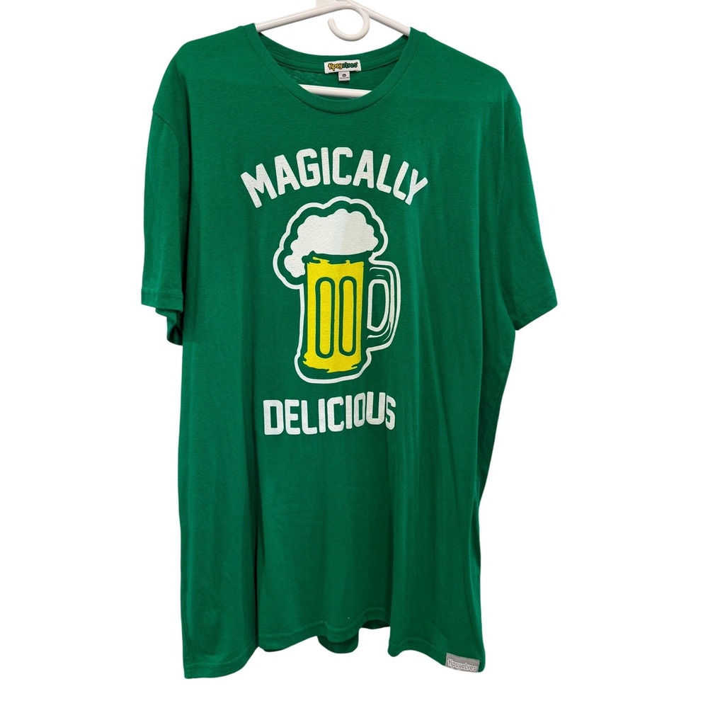 Tipsy Elves Mens XXL Green Magically Delicious Beer Mug St Patricks Day T-Shirt